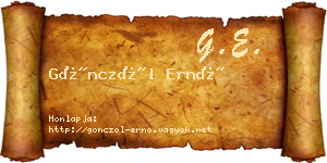 Gönczöl Ernő névjegykártya